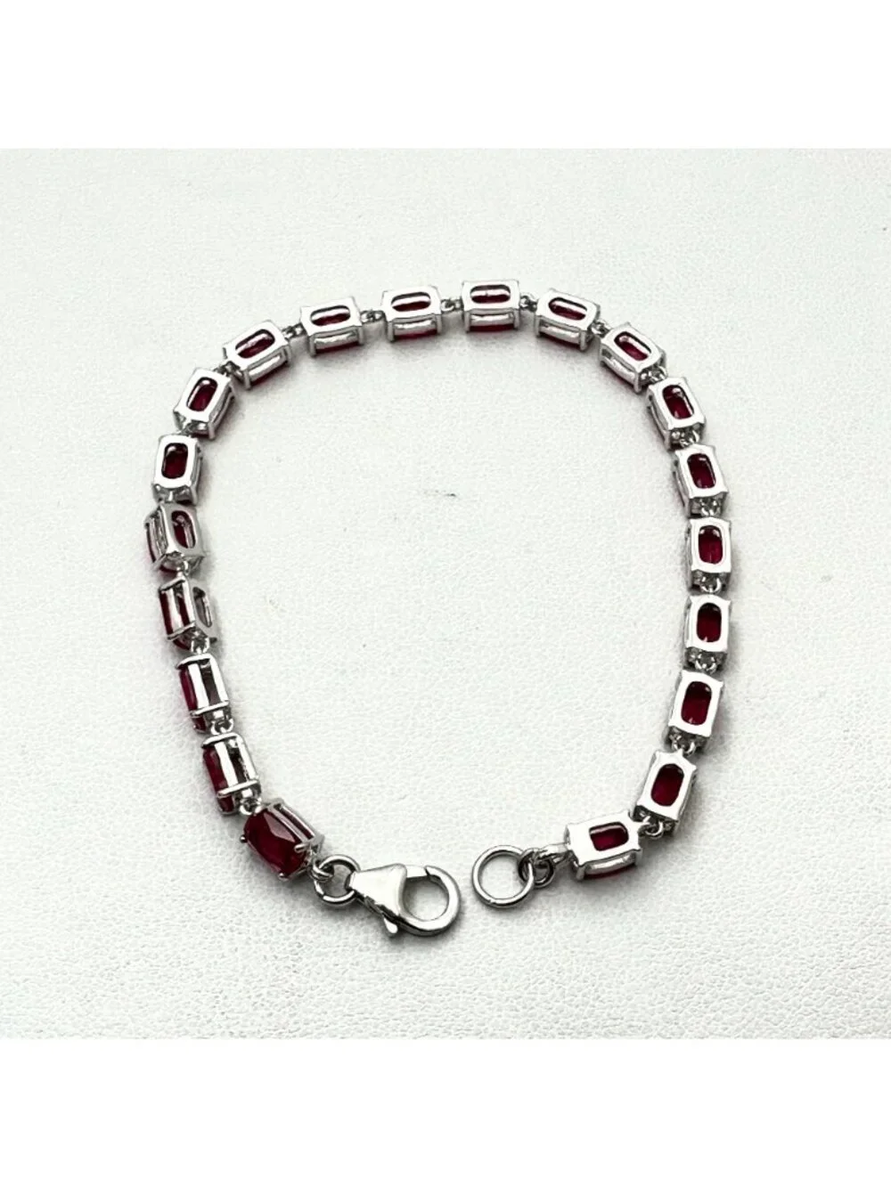 JTV Pink Sapphire Sterling Silver Tennis Bracelet 7 Inch New